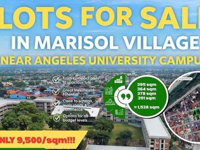 BIG ADJOINING LOTS IDEAL AS PROJECT SITE IN MARISOL VILLAGE NEAR ANGELES UNIVERSITY FOUNDATION INTEGRATED CAMPUS IDEAL