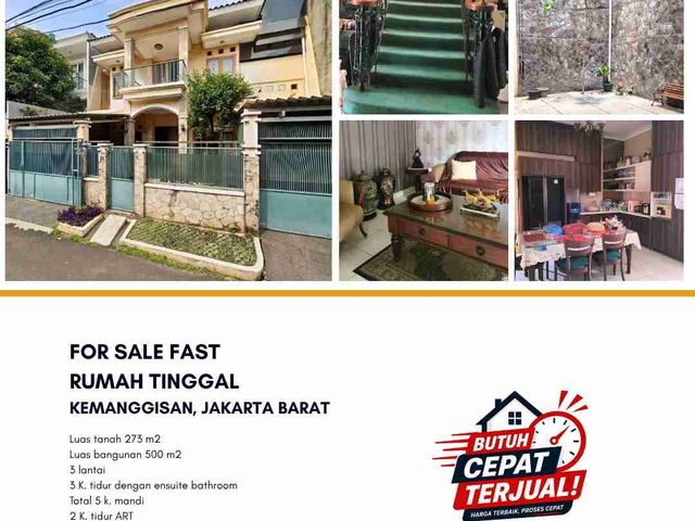 Dijual Cepat Rumah' Tinggal di Kemanggisan