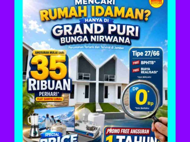 Perumahan Jember Subsidi Kampus Terlaris Viral Grand Puri Bunga Nirwana
