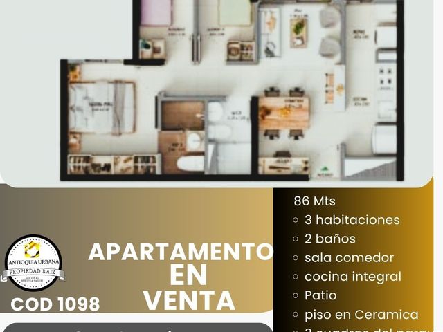 Venta apartamento en San Jerónimo cerca del parque