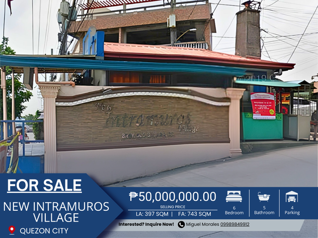 New Intramuros Village, 6 Bedroom 6BR House and Lot for Sale in Quezon City