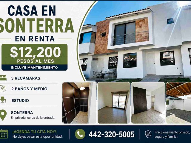 SONTERRA casa tres recámaras dos baños y medio