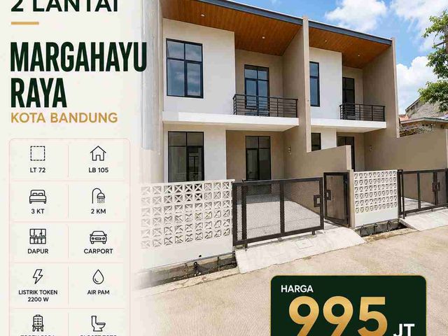 Rumah baru 2 lantai 900 Jutaan di Margahayu Raya, Kota Bandung