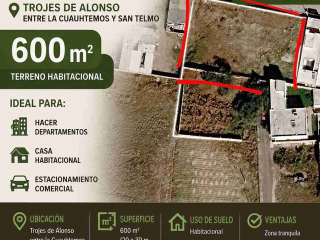 terreno trojes de Alonso 600 mts
