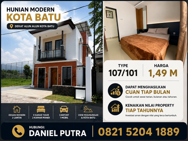 Villa Jawa Modern Batu- Capital Gain Tinggi & Siap Dikelola Manajemen
