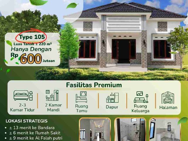 RUMAH MEWAH SIAP BANGUN HARGA MURAH TYPE 105