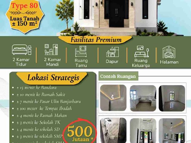 RUMAH MEWAH SIAP BANGUN HARGA MURAH TYPE 80