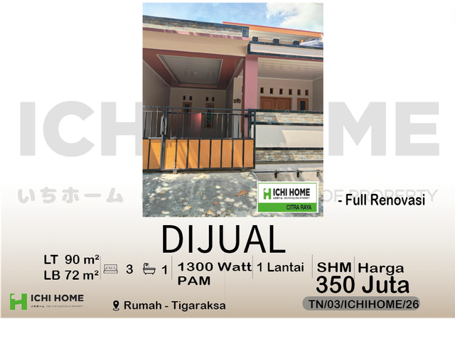 Rumah Cantik Idaman Harga Super Murah Lokasi di Tigaraksa Tangerang