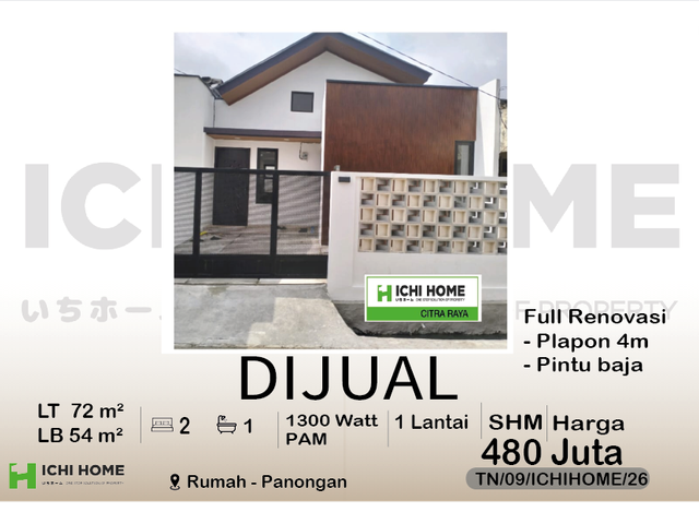 Rumah Cantik Idaman Terbaik Sudah SHM di Panongan Tangerang