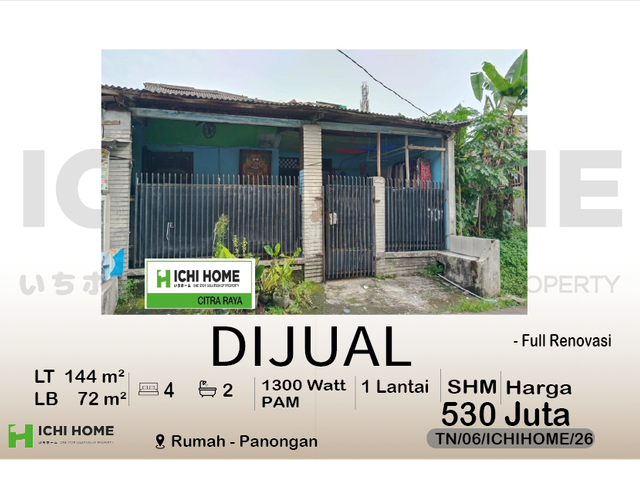 Rumah Siap Huni Sudah Full Renovasi dan Sudah SHM di Panongan Tangerang