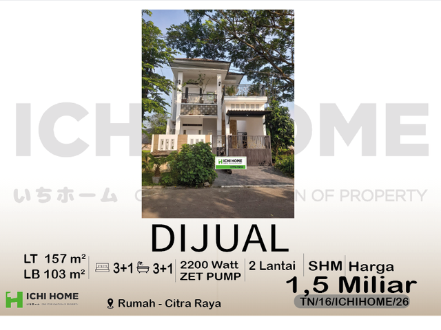Rumah Cantik Idaman SHm Terbaik di Citra Raya Tangerang