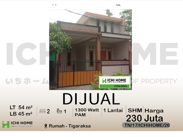 Rumah Cantik Terbaik SHM Siap Huni di Tigaraksa Tangerang