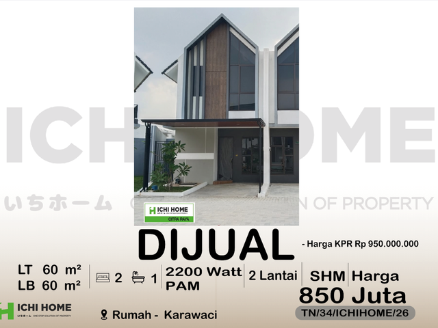 Rumah Cantik Idaman Siap Huni Sudah SHM di Karawaci Tangerang