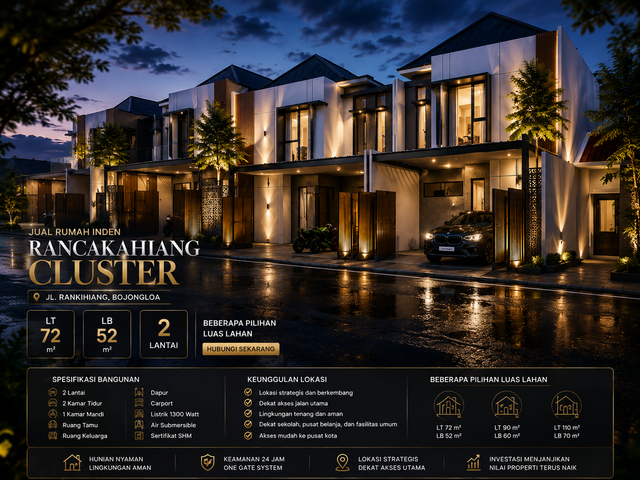 Rumah Inden Minimalis Modern SHM Rancakahiang Cluster Bojongloa