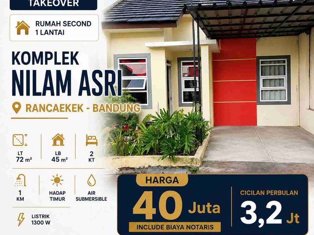 DIJUAL CEPAT OVER KREDIT 40 JUTA rumah di Cluster Rancaekek, Bandung