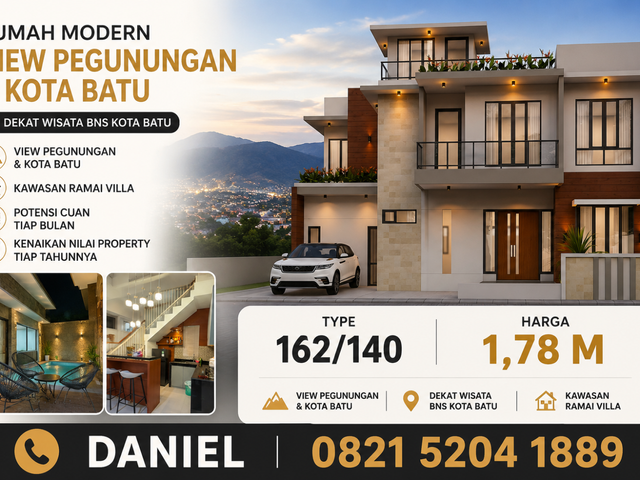 Beli Villa mewah harga murah atas BNS ! Bisa Cicil Inhouse 1 Tahun Di Kota Batu