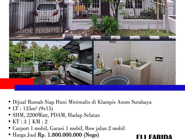 Dijual Rumah Siap Huni Minimalis di Klampis Anom Surabaya