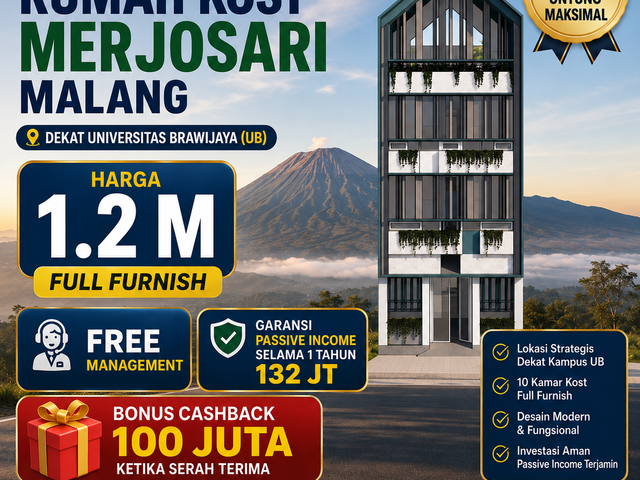 RUKOST MURAH DI MERJOSARI MALANG FULL FURNISH DEKAT UB