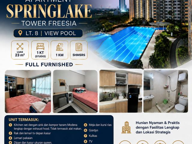 Di Jual Apartemen The SpringLake Tower Freesia Summarecon Bekasi