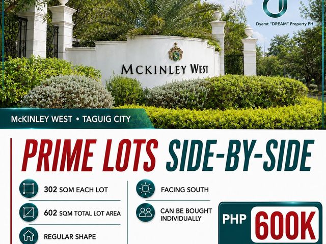 602sqm Prime Lot For Sale in McKinley West, Taguig City near McKinley Hill and Forbes Park