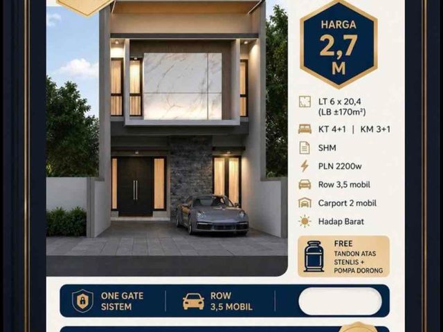 Dijual Rumah Manyar! 2 Lantai! Banyak Bonus! Baru Gress