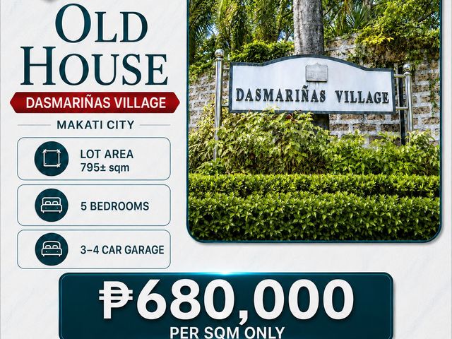 795sqm+ 5BR Old House and Lot in Dasmarinas Village, Makati City Near Makati CBD, Greenbelt & Rockwell