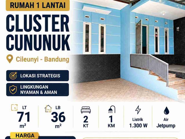 Dijual cepat rumah 400 Jutaan di Cluster Cinunuk, Cileunyi