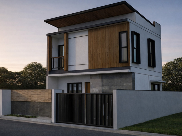Rumah kontemporer 2 lantai type 90