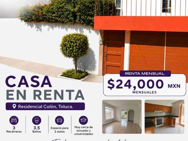 Se renta casa amplia cerca del aeropuerto y lerma en fraccionameinto Colon, Toluca