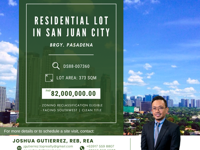 FOR SALE: Prime 373 sqm Vacant Lot in Pasadena, San Juan City