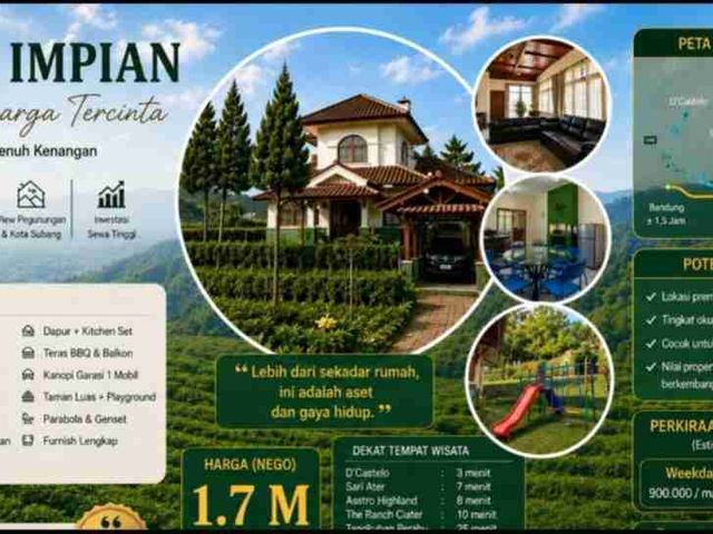 Dijual Vila Impian dekat sari ater ciater subang view kota Subang