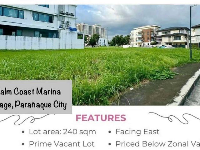 RUSH SALE! 240 SQM LOT IN PALM COAST MARINA — BELOW ZONAL VALUE