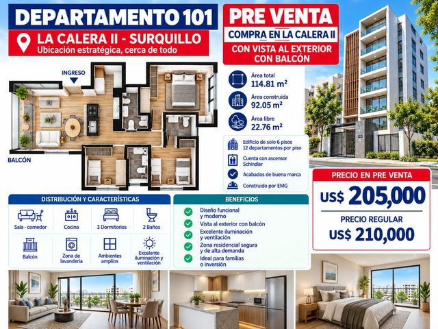 Lindo Proyecto en La Calera de la Merced II - Departamento 101 Área 114.81 M2