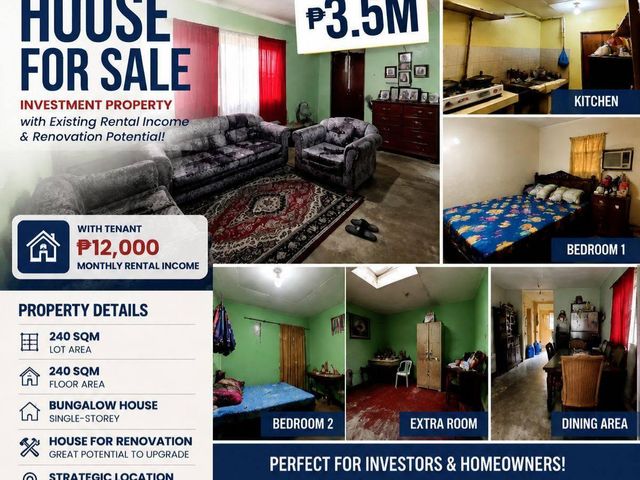 TENANTED HOUSE AND LOT FOR SALE  IN CITY HEIGHTS