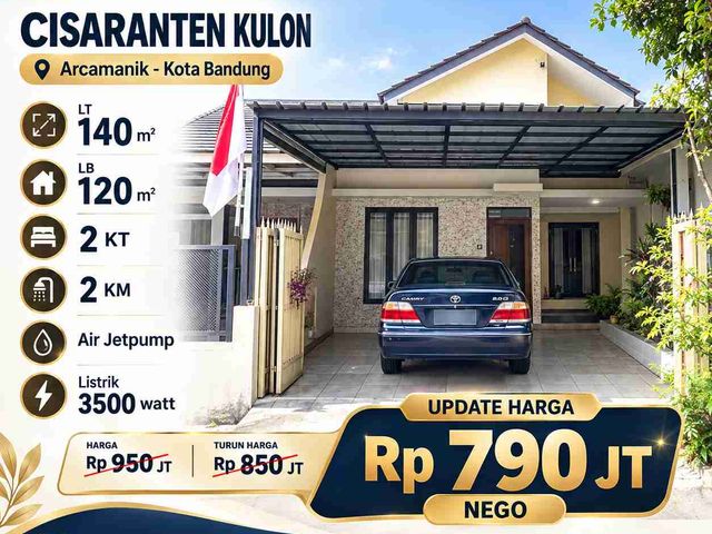 Dijual cepat rumah 700 Jutaan di Cisaranten Kulon, Arcamanik