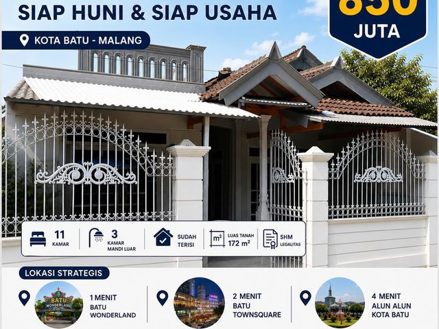 Investasi Rumah Kos Premium di Batu, Dekat Jatim Park & Destinasi Wisata