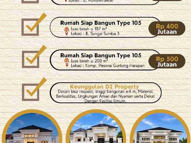 3 LOKASI RUMAH MEWAH SIAP BANGUN DI BANJARBARU KALSEL
