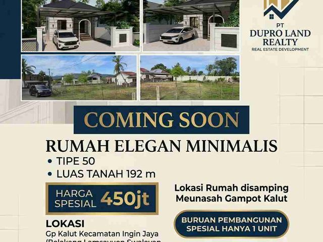 Rumah Elegan Minimalis Type 50 - Aceh Besar (Edisi Terbatas 1 Unit)