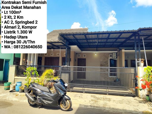 Sewa Rumah Semi Furnish Area Manahan, Dekat Solo Kota, Pintu TOL