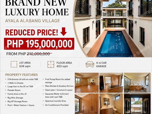 FOR SALE: Reduced Price! Brand New 634sqm Ayala Alabang Village H&L Muntinlupa