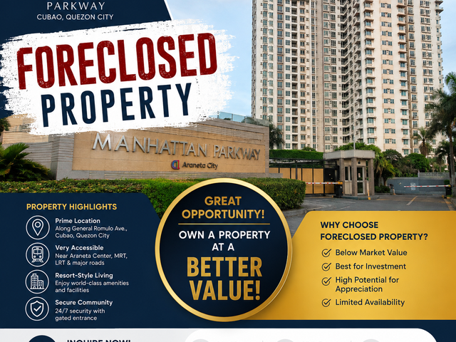 40sqm Condo unit for sale with parking at Manhattan Parkway Cuba QC