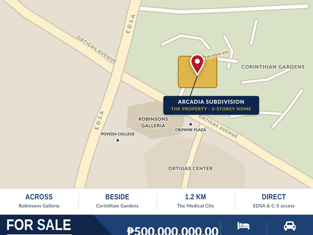 Rare Listing: 5BR 3-Storey House with Spa & Home Theater in Arcadia Subdivision, Ortigas Ave., Quezon City