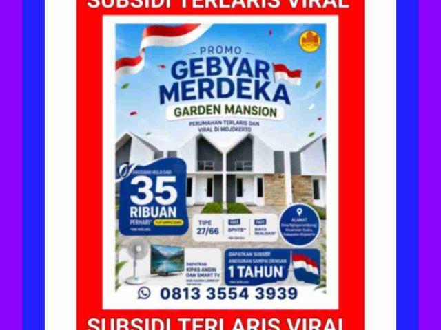 rumah mojokerto garden mansion subsidi terlaris viral best invest