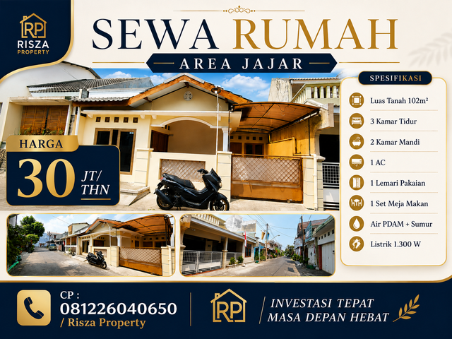 Sewa Rumah Habis Renovasi Area Dekat Manahan