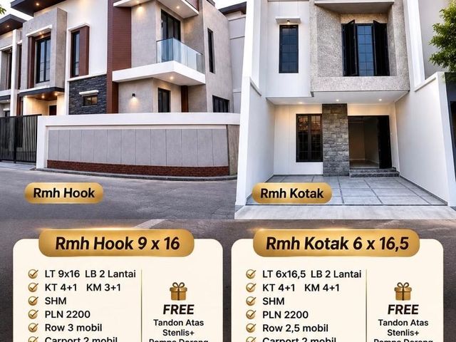 Dijual Rumah New Posisi Hook di Manyar Tirtoyoso Dekat Jalan Raya