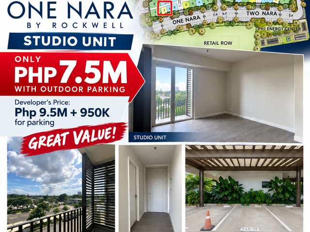 STUDIO UNIT WITH PARKING AT ONE NARA