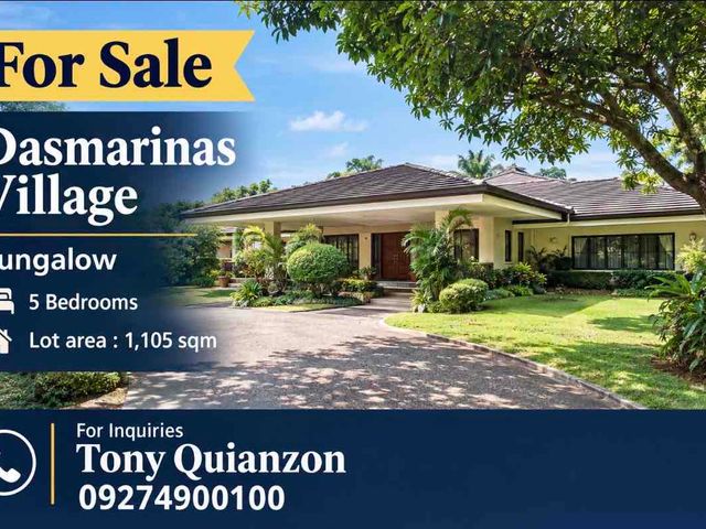 💋 Dasmarinas Village Bungalow, 5br, 1,105sqm