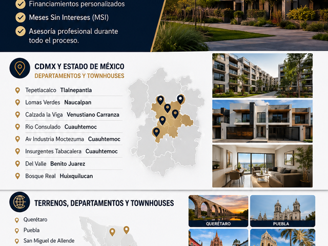 TERRENOS, DEPARTAMENTOS Y TOWNHOUSES