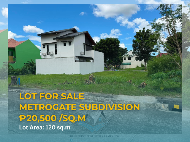 120sqm Lot For Sale in Metrogate Subdivision, Angeles City, Pampanga