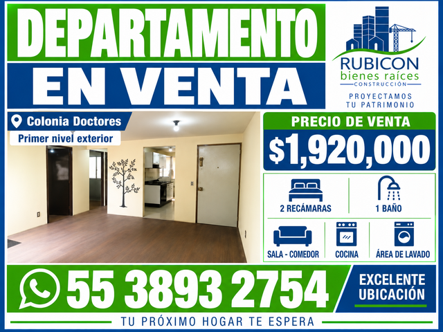 DEPARTAMENTO CÉNTRICO a 10 minutos COL ROMA
